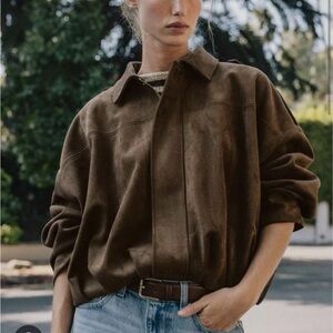 Zara faux suede bomber S